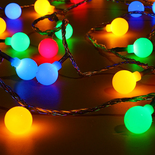50구 LED 앵두 전구 투명선 다채색 백색 2종 점멸유